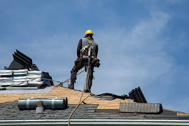 Professional Gutter Installation technician working in Southampton, NY